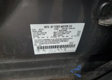 2023 Ford Explorer Xlt from USA, damaged, VIN 1FMSK8DH3PGB89385